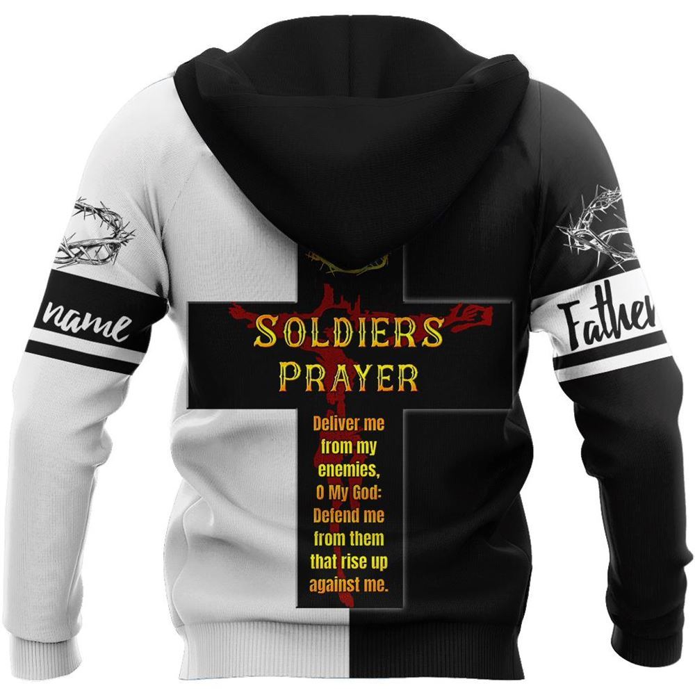 Personalized God Of Man Soldiers Prayer Deliver Me From My Enemies God 3D Hoodie For Man And Women, Jesus Printed 3D Hoodie