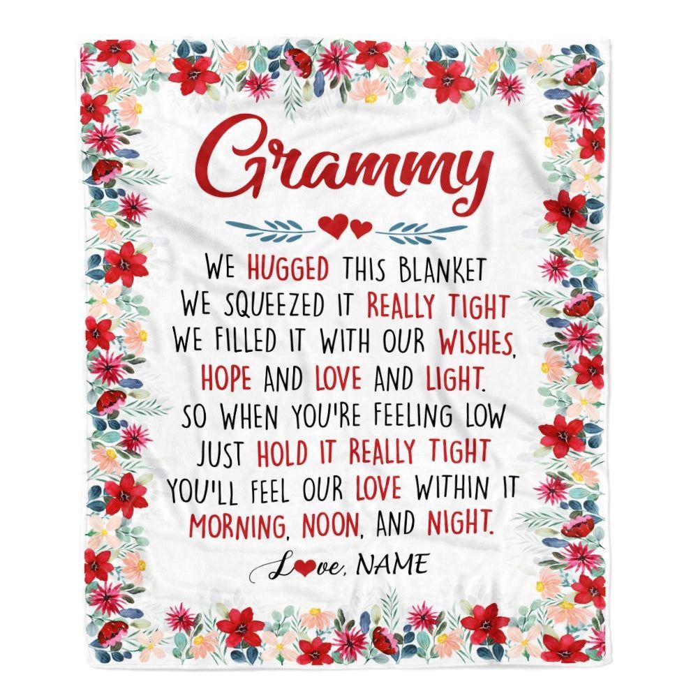 Personalized Grammy Blanket From Grandkids Grandson Granddaughter We Hugged This, Mother's Day Blanket, Mothers Day Birthday Gifts For Mom