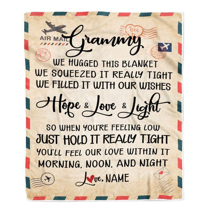 Personalized Grammy Blanket From Grandkids We Hugged This Blanket Mail Letter, Mother's Day Blanket, Mothers Day Birthday Gifts For Mom