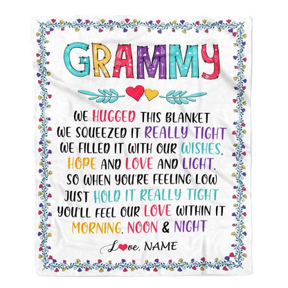 Personalized Grammy Blanket From Grandkids We Hugged This, Mother's Day Blanket, Mothers Day Birthday Gifts For Mom