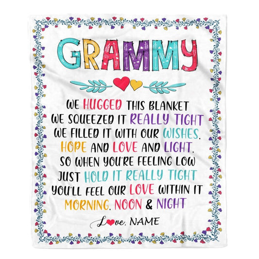 Personalized Grammy Blanket From Grandkids We Hugged This, Mother's Day Blanket, Mothers Day Birthday Gifts For Mom