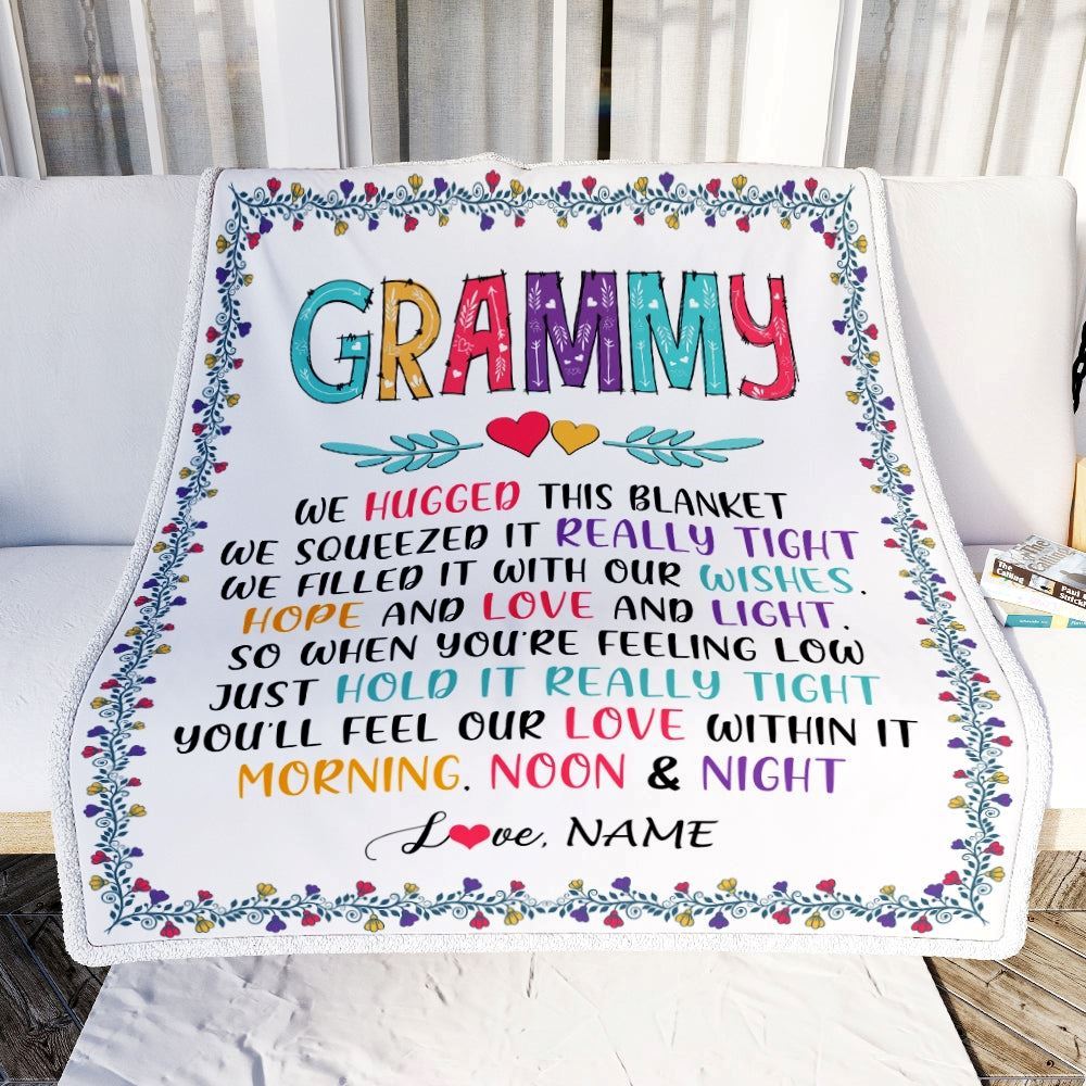 Personalized Grammy Blanket From Grandkids We Hugged This, Mother's Day Blanket, Mothers Day Birthday Gifts For Mom