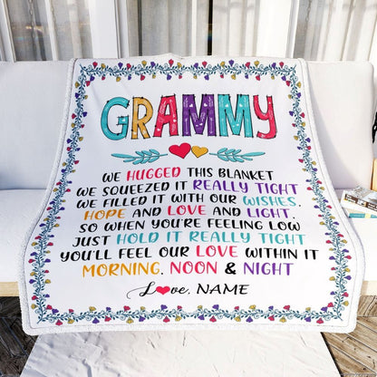 Personalized Grammy Blanket From Grandkids We Hugged This, Mother's Day Blanket, Mothers Day Birthday Gifts For Mom