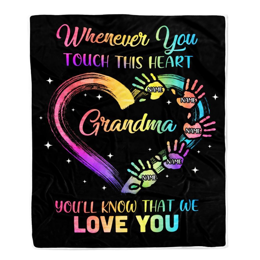 Personalized Grandma Blanket From Grandkids Granddaughter Grandson We Love You Grandparent, Mother's Day Blanket, Mothers Day Birthday Gifts For Mom