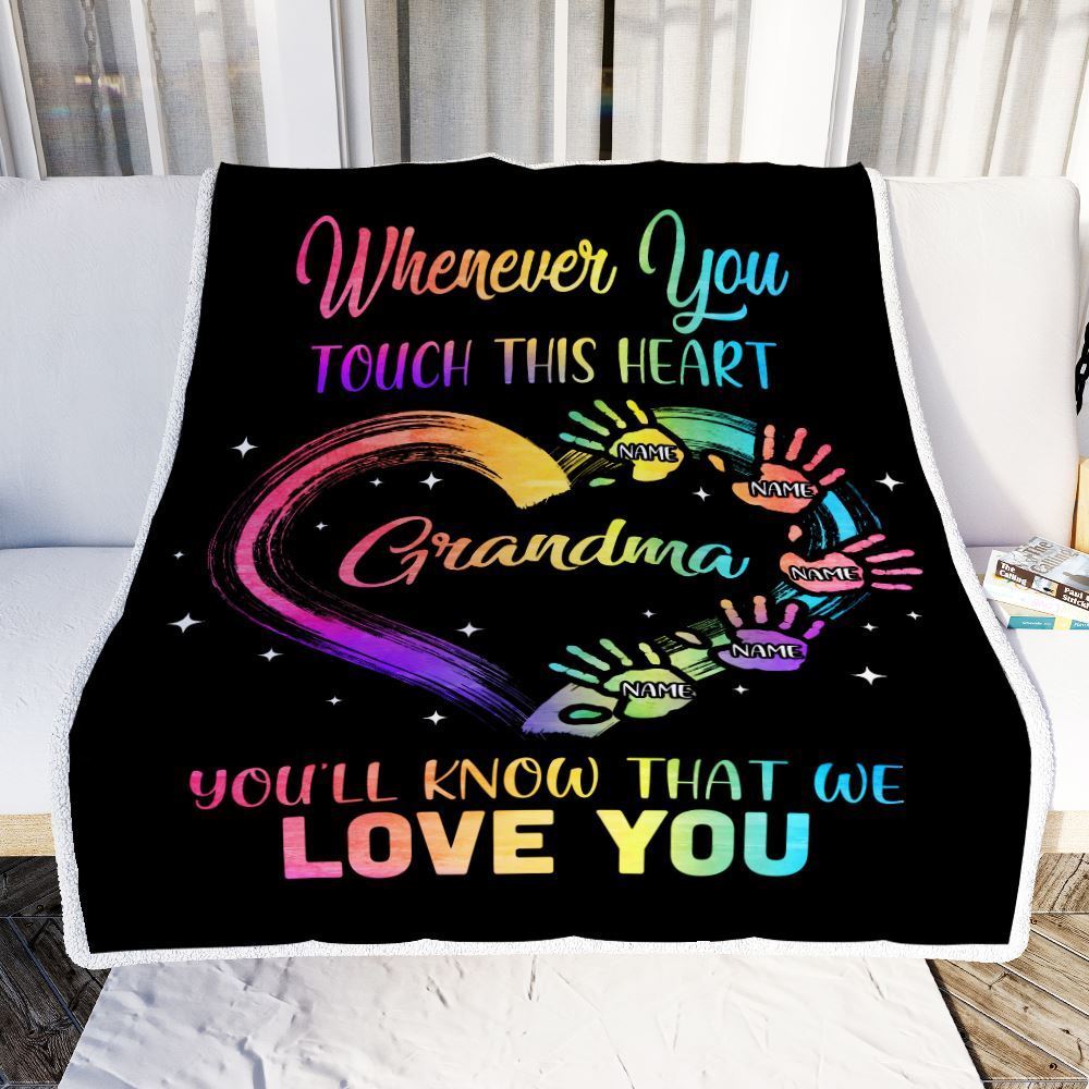 Personalized Grandma Blanket From Grandkids Granddaughter Grandson We Love You Grandparent, Mother's Day Blanket, Mothers Day Birthday Gifts For Mom