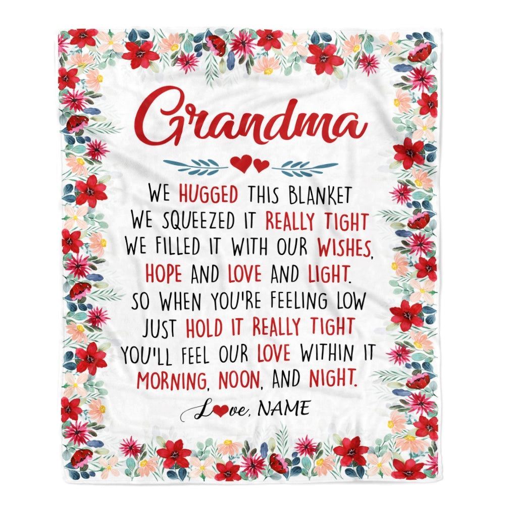 Personalized Grandma Blanket From Grandkids Grandson Granddaughter We Hugged This, Mother's Day Blanket, Mothers Day Birthday Gifts For Mom