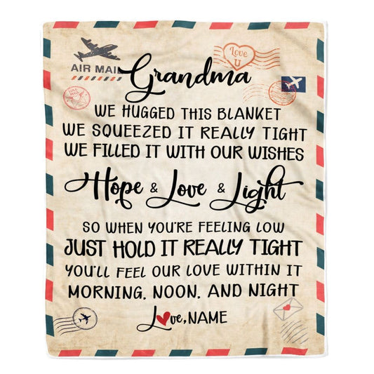 Personalized Grandma Blanket From Grandkids We Hugged This Blanket Mail Letter, Mother's Day Blanket, Mothers Day Birthday Gifts For Mom