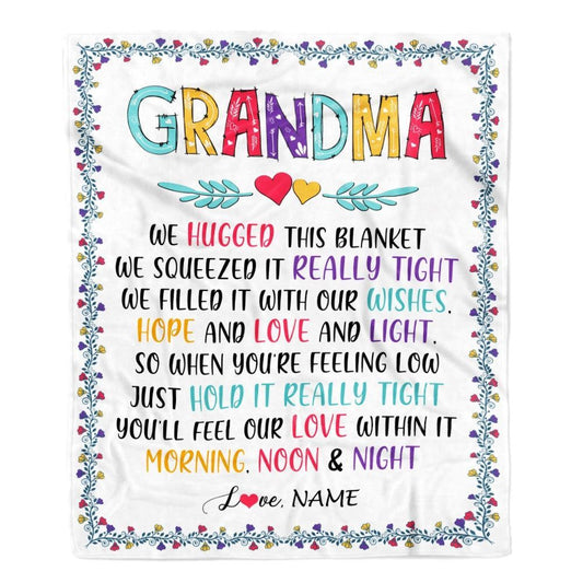 Personalized Grandma Blanket From Grandkids We Hugged This, Mother's Day Blanket, Mothers Day Birthday Gifts For Mom