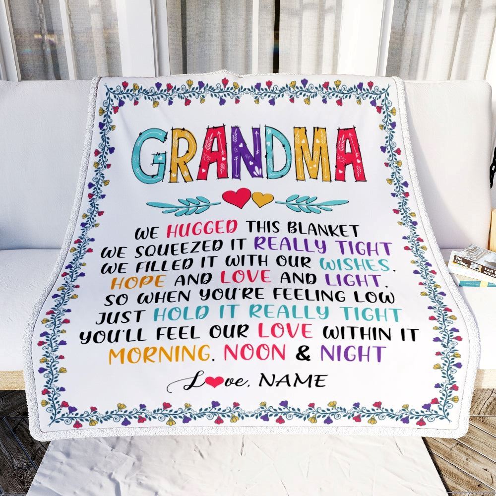 Personalized Grandma Blanket From Grandkids We Hugged This, Mother's Day Blanket, Mothers Day Birthday Gifts For Mom
