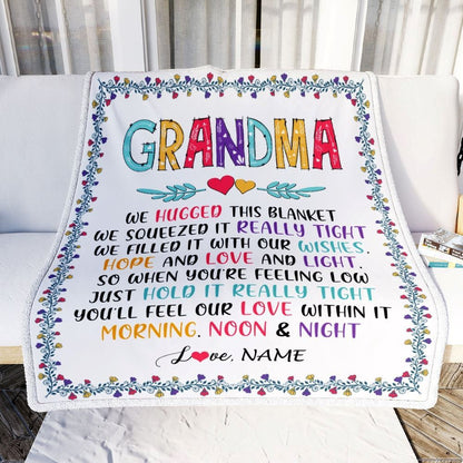 Personalized Grandma Blanket From Grandkids We Hugged This, Mother's Day Blanket, Mothers Day Birthday Gifts For Mom