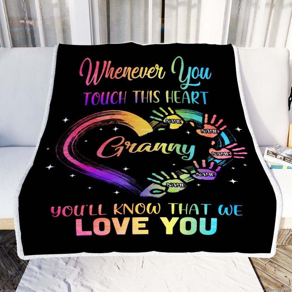 Personalized Granny Blanket From Grandkids Granddaughter Grandson We Love You Grandparent Bed, Mother's Day Blanket, Mothers Day Birthday Gift For Mom
