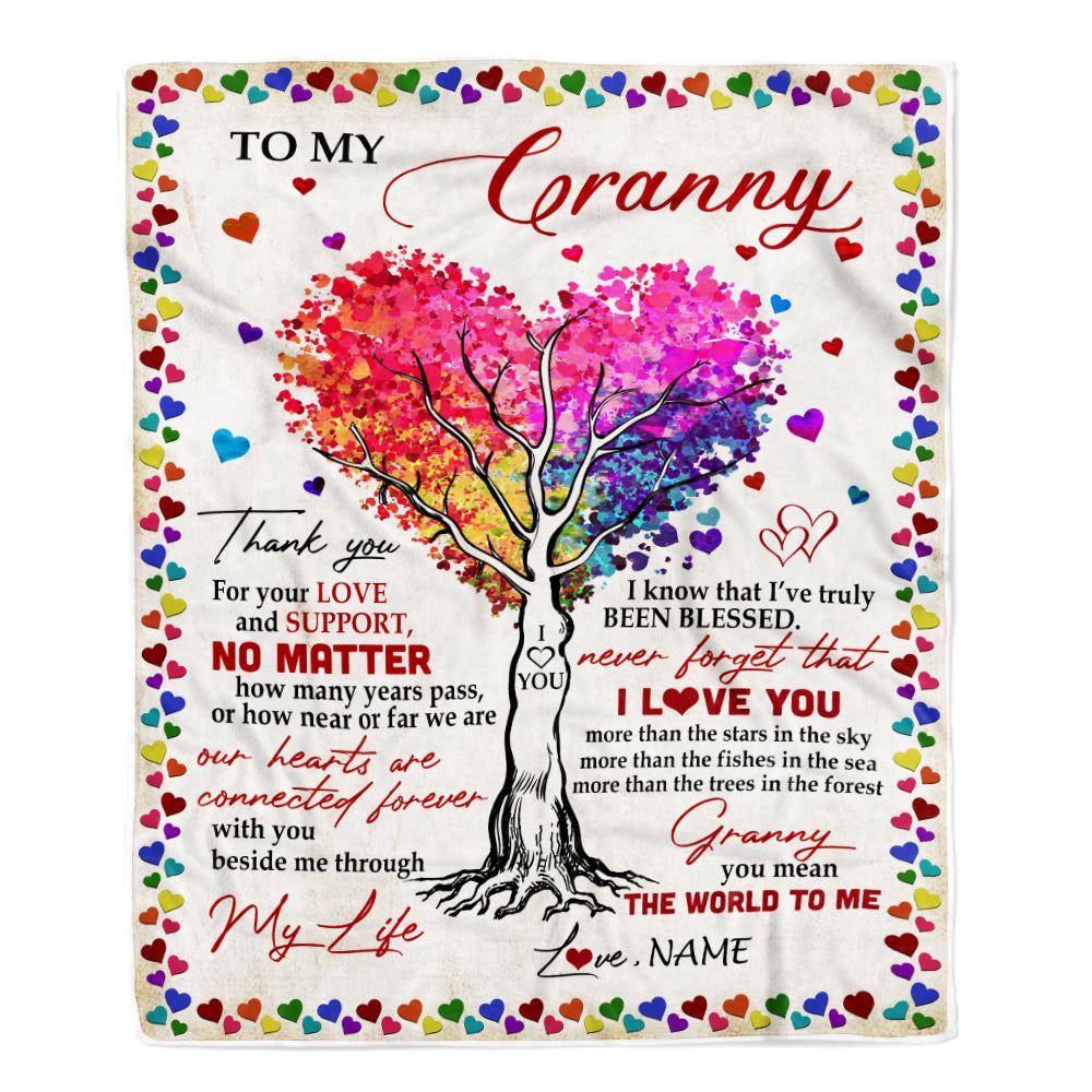 Personalized Granny Blanket From Grandkids Never Forget That I Love You You Mean The World to Me, Mother's Day Blanket, Mothers Day Birthday Gifts
