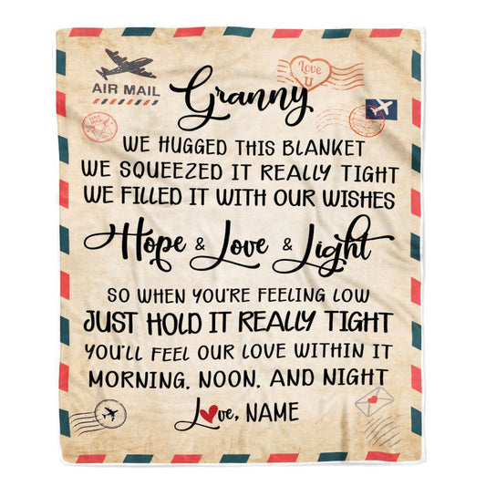 Personalized Granny Blanket From Grandkids We Hugged This Blanket Mail Letter, Mother's Day Blanket, Mothers Day Birthday Gifts For Mom