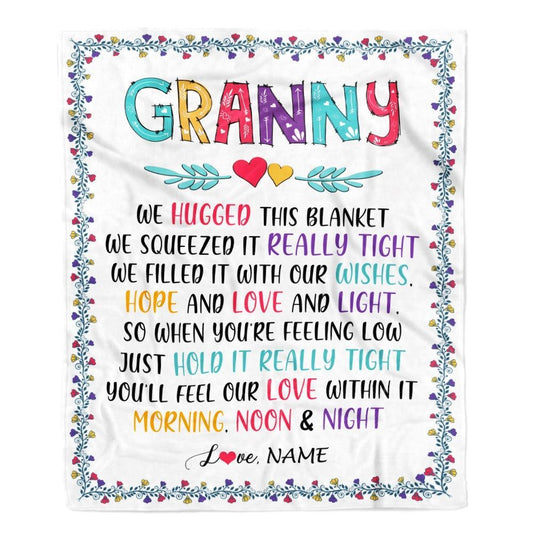 Personalized Granny Blanket From Grandkids We Hugged This, Mother's Day Blanket, Mothers Day Birthday Gifts For Mom