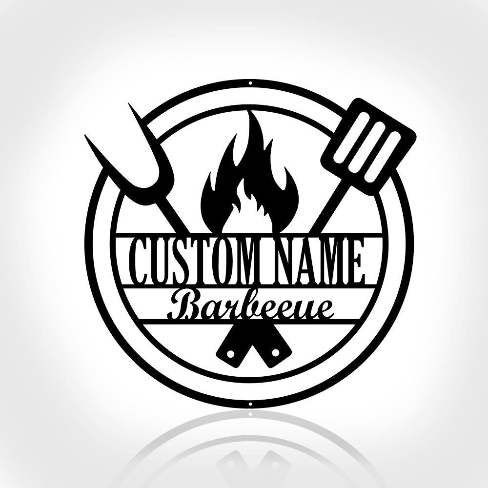 Personalized Grill Metal Wall Art, Barbecue Outdoor Home Decor, Dad Gifts, Barbecue Sign, Metal Bbq Sign, Patio Grill Sign