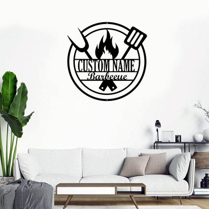 Personalized Grill Metal Wall Art, Barbecue Outdoor Home Decor, Dad Gifts, Barbecue Sign, Metal Bbq Sign, Patio Grill Sign