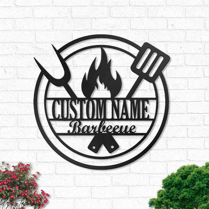 Personalized Grill Metal Wall Art, Barbecue Outdoor Home Decor, Dad Gifts, Barbecue Sign, Metal Bbq Sign, Patio Grill Sign