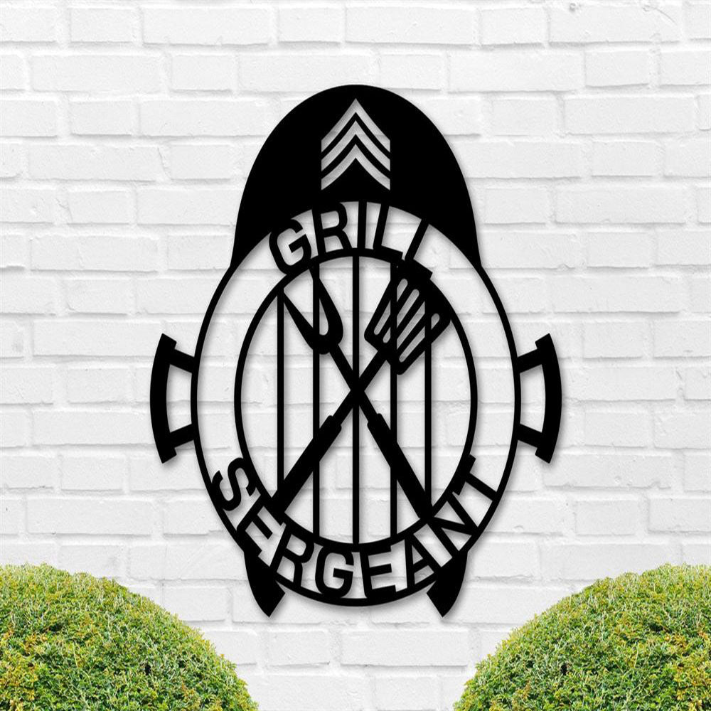 Personalized Grill Sergeant Metal Sign, Sergeant Sign Gift, Drill Sergeant Military Gift, Barbecue Sign, Metal Bbq Sign, Patio Grill Sign
