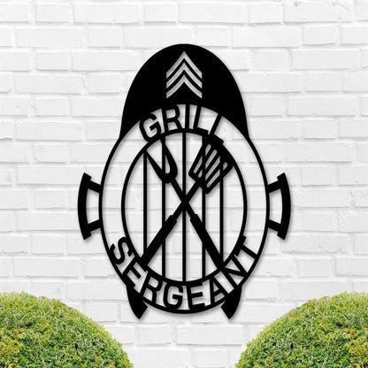 Personalized Grill Sergeant Metal Sign, Sergeant Sign Gift, Drill Sergeant Military Gift, Barbecue Sign, Metal Bbq Sign, Patio Grill Sign