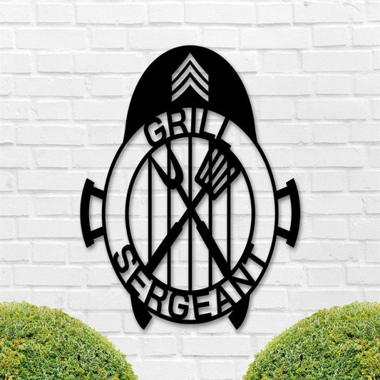 Personalized Grill Sergeant Metal Sign, Sergeant Sign Gift, Drill Sergeant Military Gift, Barbecue Sign, Metal Bbq Sign, Patio Grill Sign