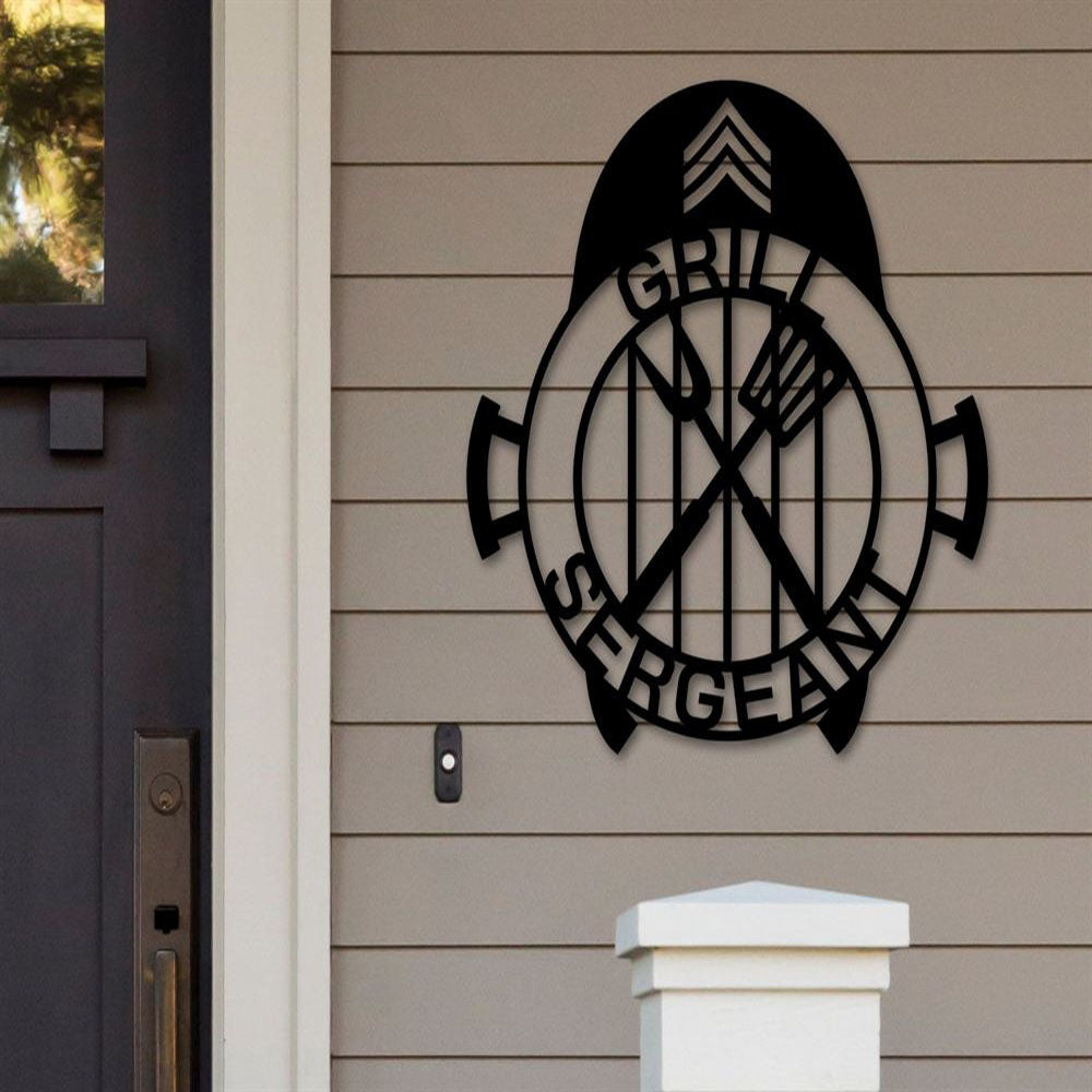 Personalized Grill Sergeant Metal Sign, Sergeant Sign Gift, Drill Sergeant Military Gift, Barbecue Sign, Metal Bbq Sign, Patio Grill Sign