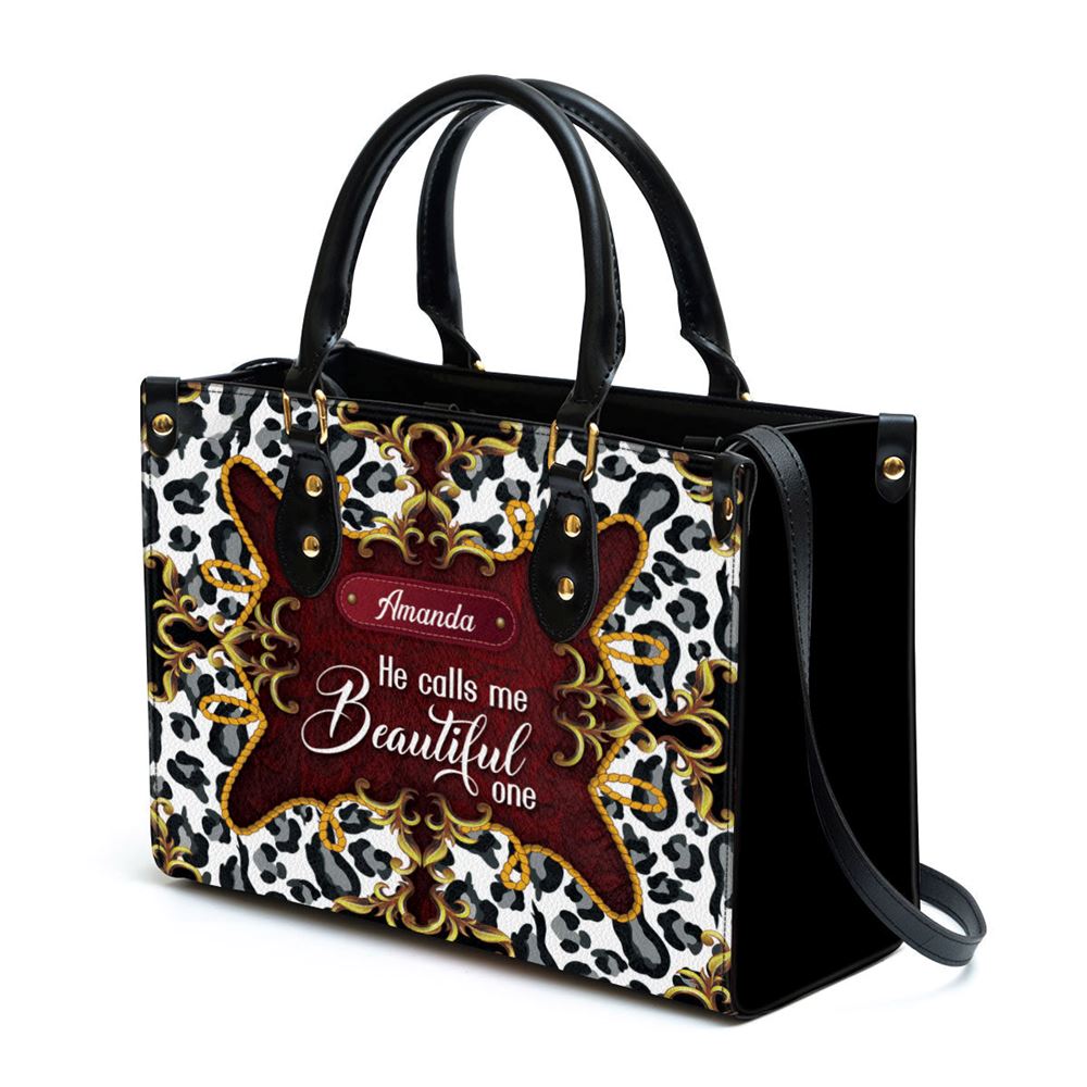 Personalized He Calls Me One Christian Leather Bag, Christian Pu Leather Bags For Women
