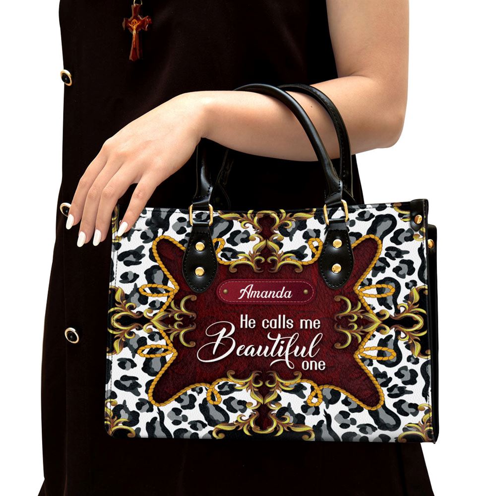 Personalized He Calls Me One Christian Leather Bag, Christian Pu Leather Bags For Women