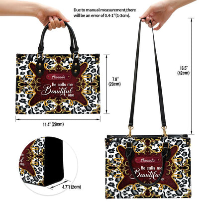 Personalized He Calls Me One Christian Leather Bag, Christian Pu Leather Bags For Women