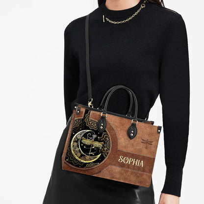 Personalized Hippie Dragonfly Leather Bag, Women's Pu Leather Bag, Best Mother's Day Gifts