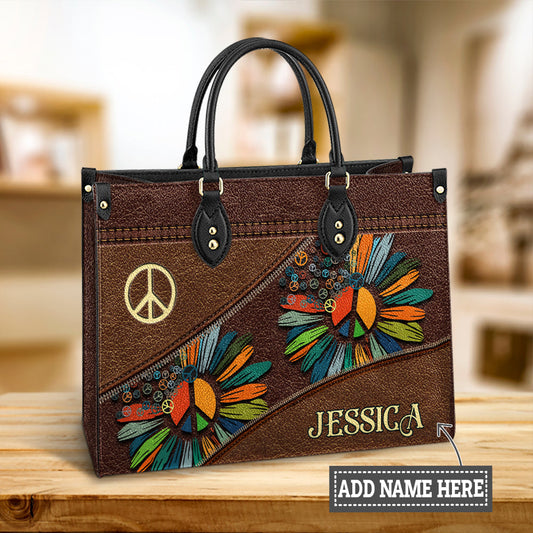 Personalized Hippie Soul Leather Bag, Women's Pu Leather Bag, Best Mother's Day Gifts