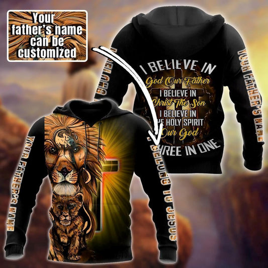 Personalized I Belong To Jesus I Believe In God Our Father God 3D Hoodie For Man And Women, Jesus Printed 3D Hoodie