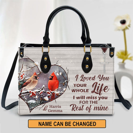 Personalized I Will Miss You For The Rest Of Mine Leather Bag, Christian Pu Leather Bags For Women