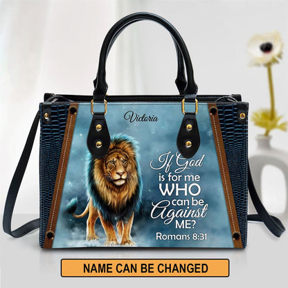 Personalized If God Is For Me Who Can Be Against Me Leather Bag, Christian Pu Leather Bags For Women