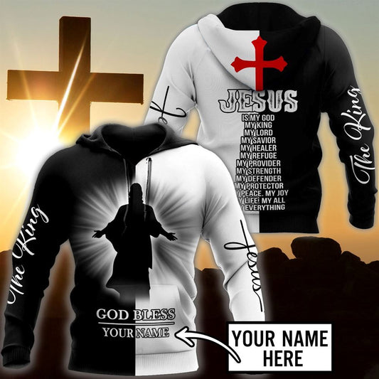 Personalized Jesus Christ Cross God Bless God 3D Hoodie For Man And Women, Jesus Printed 3D Hoodie