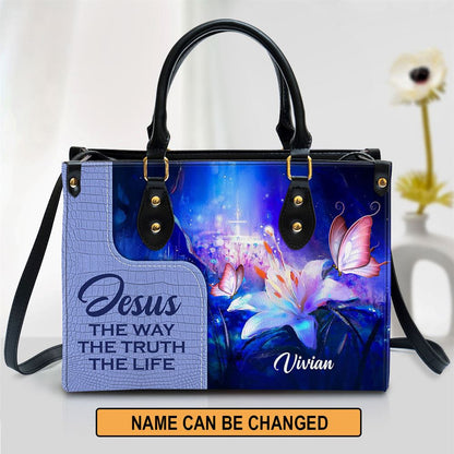 Personalized Jesus The Way The Truth The Life Leather Bag, Christian Pu Leather Bags For Women