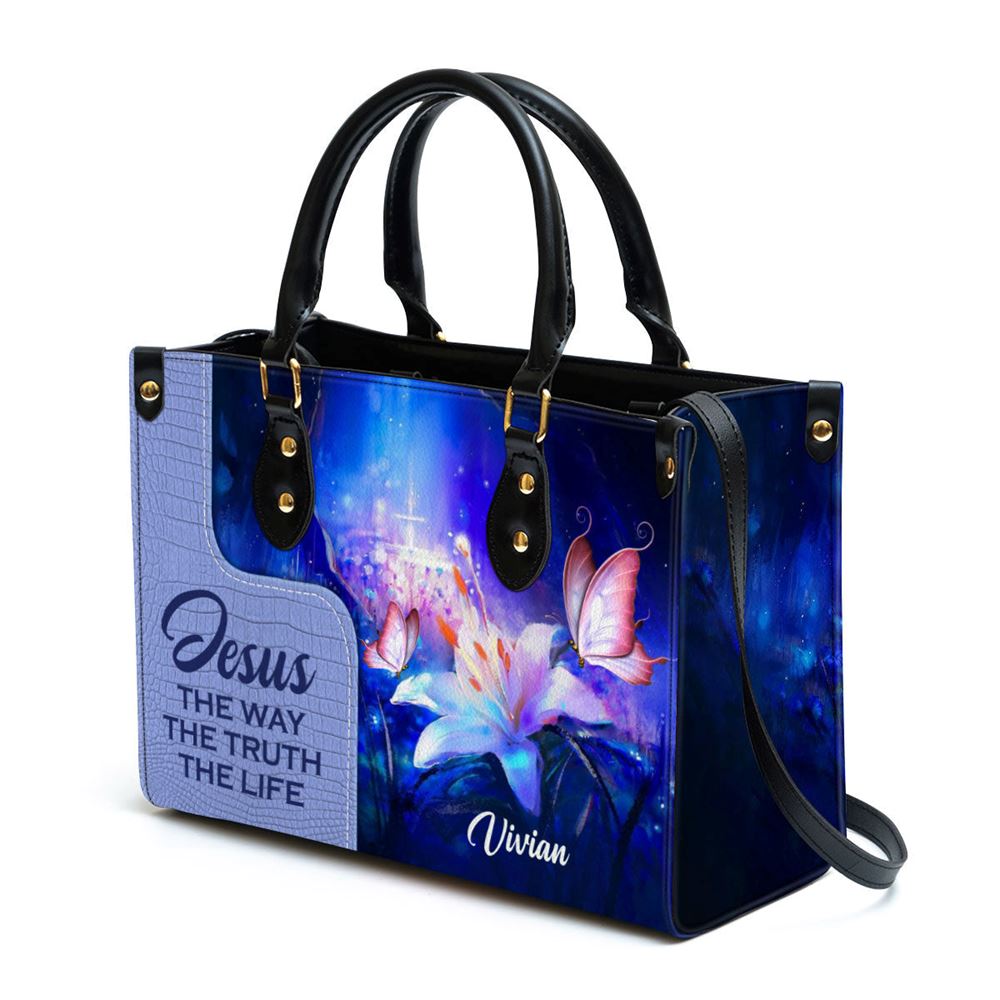 Personalized Jesus The Way The Truth The Life Leather Bag, Christian Pu Leather Bags For Women