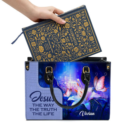 Personalized Jesus The Way The Truth The Life Leather Bag, Christian Pu Leather Bags For Women