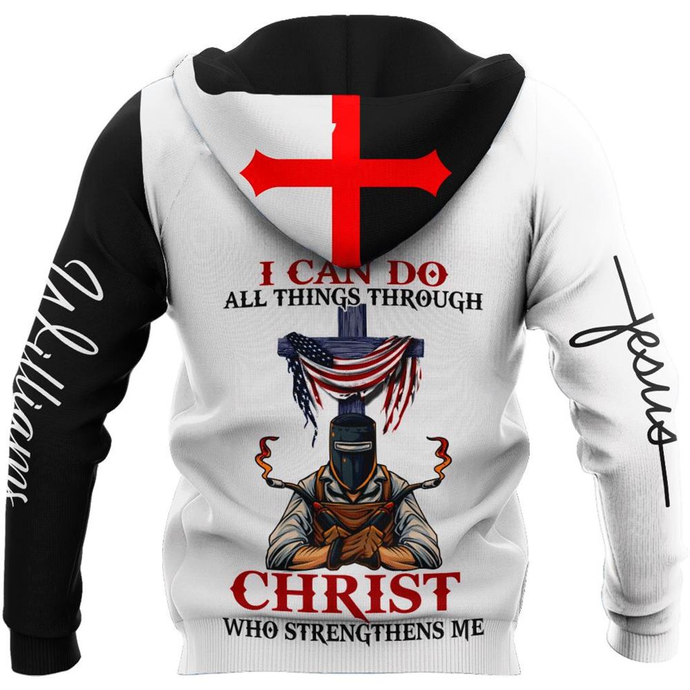 Personalized Jesus Welder I Can Do All Thing Through God 3D Hoodie For Man And Women, Jesus Printed 3D Hoodie