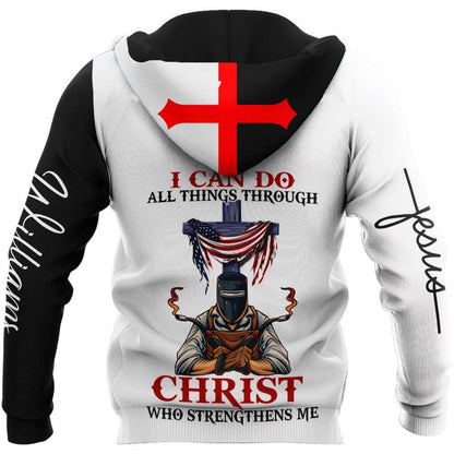 Personalized Jesus Welder I Can Do All Thing Through God 3D Hoodie For Man And Women, Jesus Printed 3D Hoodie