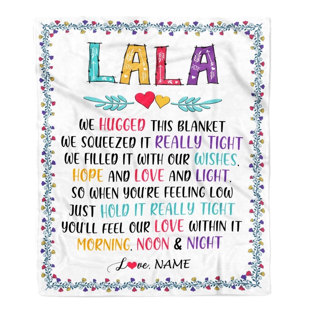 Personalized Lala Blanket From Grandkids We Hugged This, Mother's Day Blanket, Mothers Day Birthday Gifts For Mom