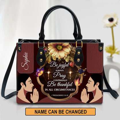 Personalized Leather Bag For Women, Be Thankful In All Circumstances Leather Bag Leather Bag, Christian Gifts For Women