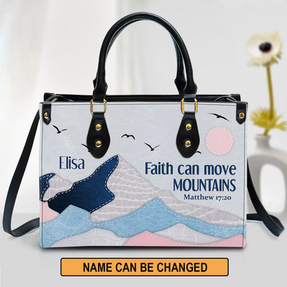 Personalized Leather Bag For Women, Faith Can Move Mountains Leather Bag Leather Bag, Christian Gifts For Women
