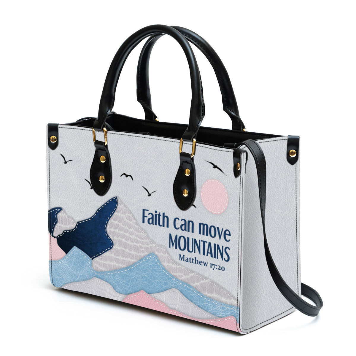 Personalized Leather Bag For Women, Faith Can Move Mountains Leather Bag Leather Bag, Christian Gifts For Women