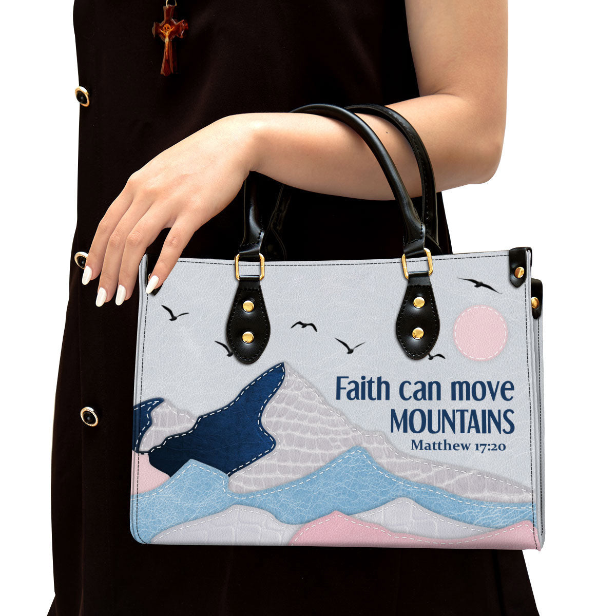 Personalized Leather Bag For Women, Faith Can Move Mountains Leather Bag Leather Bag, Christian Gifts For Women