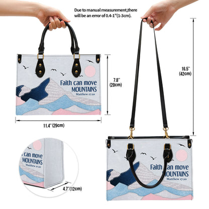 Personalized Leather Bag For Women, Faith Can Move Mountains Leather Bag Leather Bag, Christian Gifts For Women