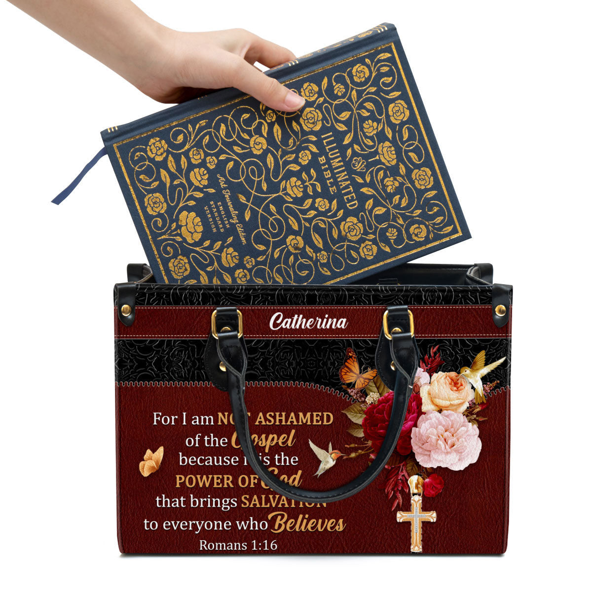 Personalized Leather Bag For Women, For I Am Not Ashamed Of The Gospel Leather Bag Leather Bag, Christian Gifts For Women