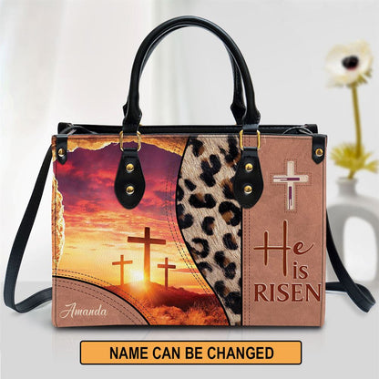 Personalized Leather Bag For Women, He Is Risen Leather Bag Leather Bag, Christian Gifts For Women