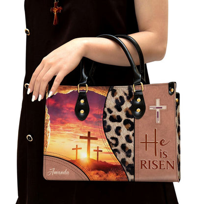 Personalized Leather Bag For Women, He Is Risen Leather Bag Leather Bag, Christian Gifts For Women