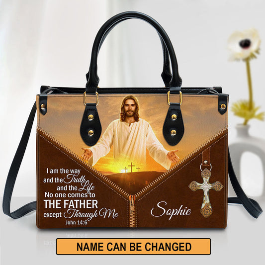 Personalized Leather Bag For Women, I Am The Way And The Truth And The Life Leather Bag Leather Bag, Christian Gifts For Women