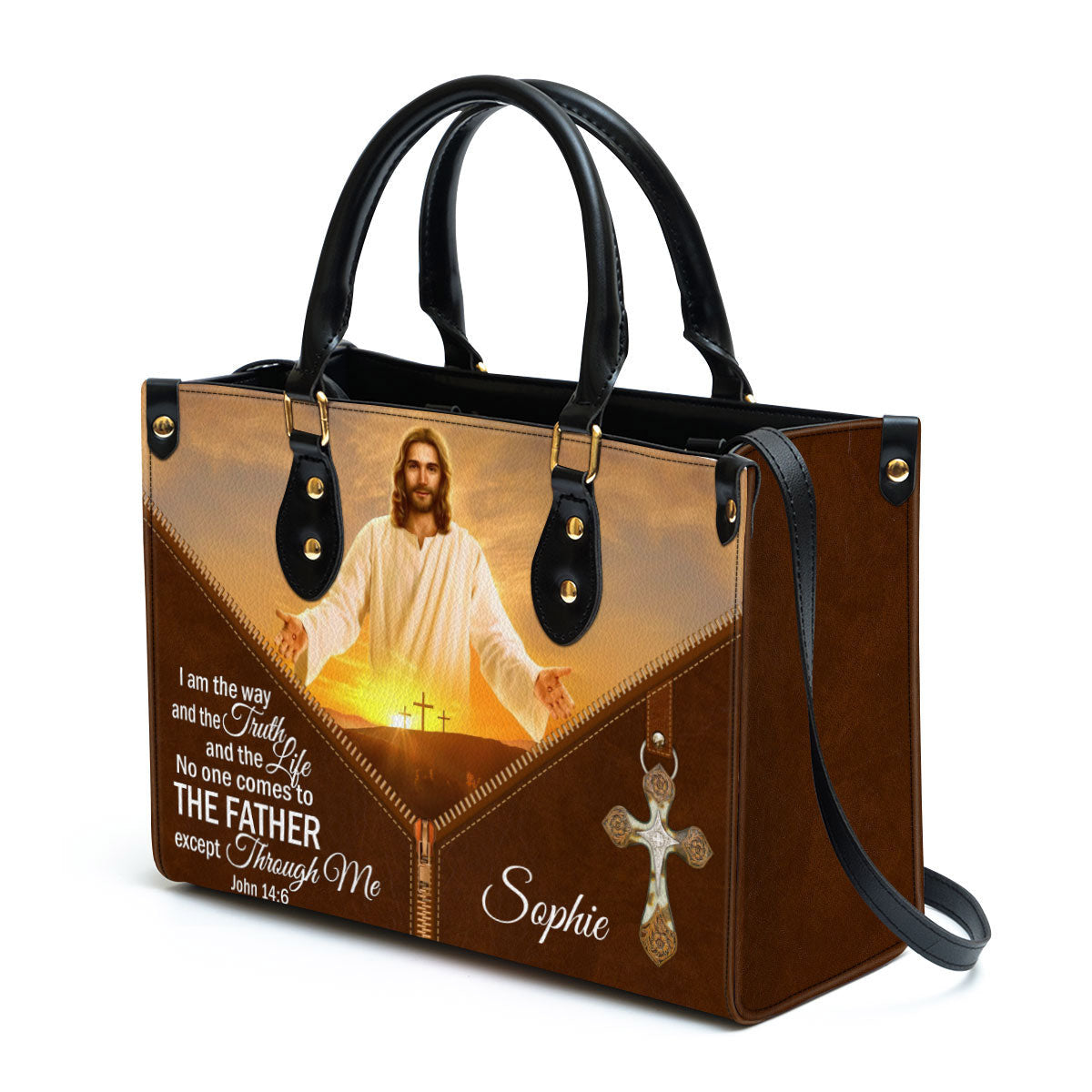 Personalized Leather Bag For Women, I Am The Way And The Truth And The Life Leather Bag Leather Bag, Christian Gifts For Women